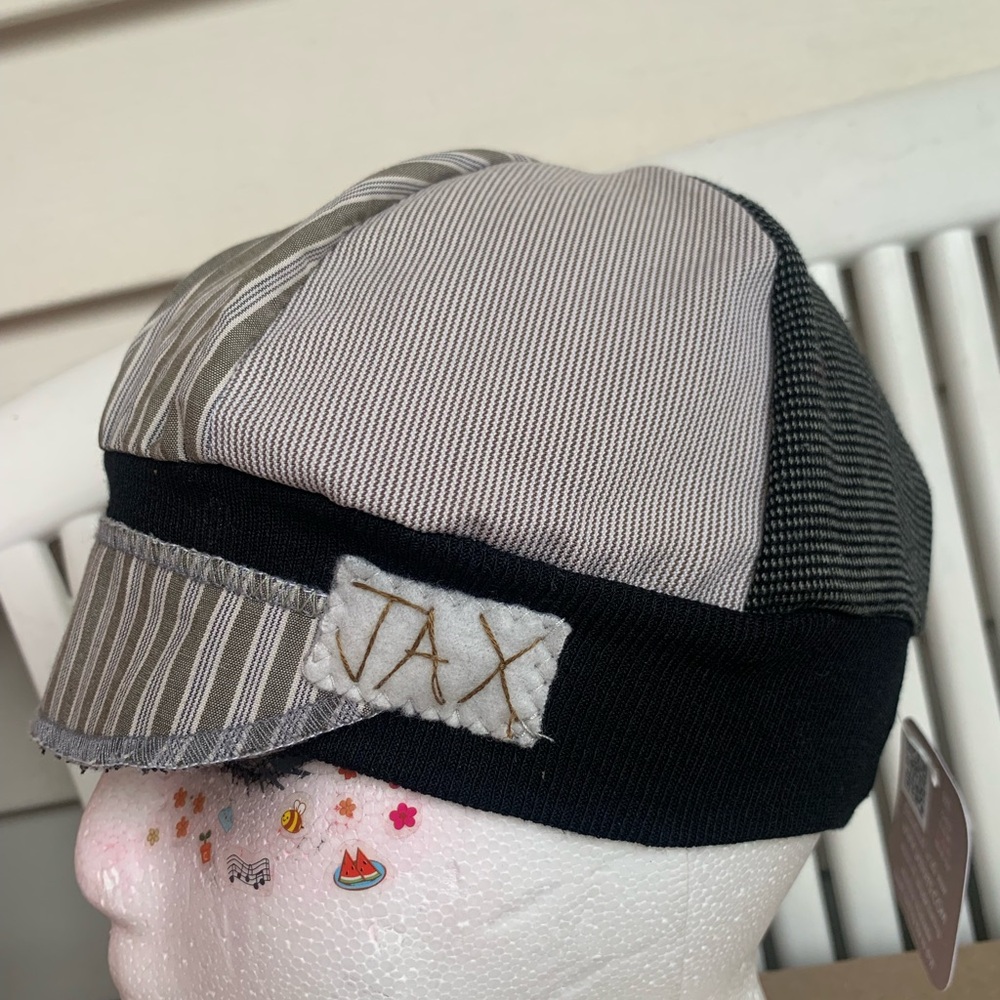 Baby’s Striped Black and Gray Cap